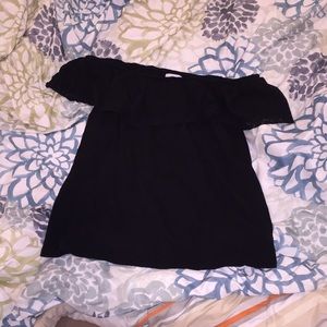 Black off shoulder loose top